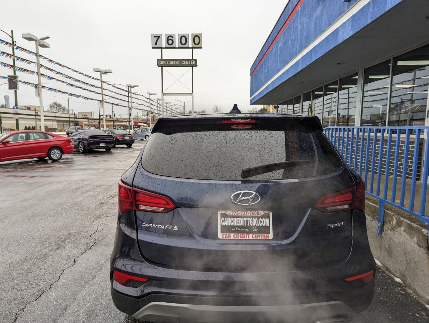 2017 BLUE Hyundai Santa Fe Sport 2.4 FWD (5XYZT3LB8HG) with an 2.4L L4 DOHC 16V engine, 6A transmission, located at 7600 S Western Ave., Chicago, IL, 60620, (773) 918-3980, 0.000000, 0.000000 - Photo#3